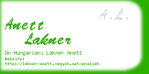 anett lakner business card